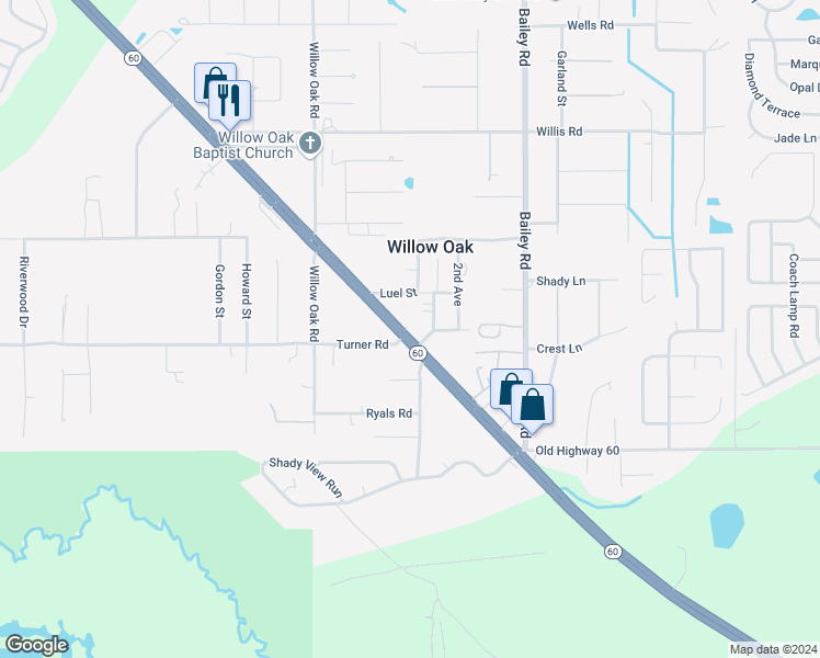 map of restaurants, bars, coffee shops, grocery stores, and more near 4085 Florida 60 in Mulberry