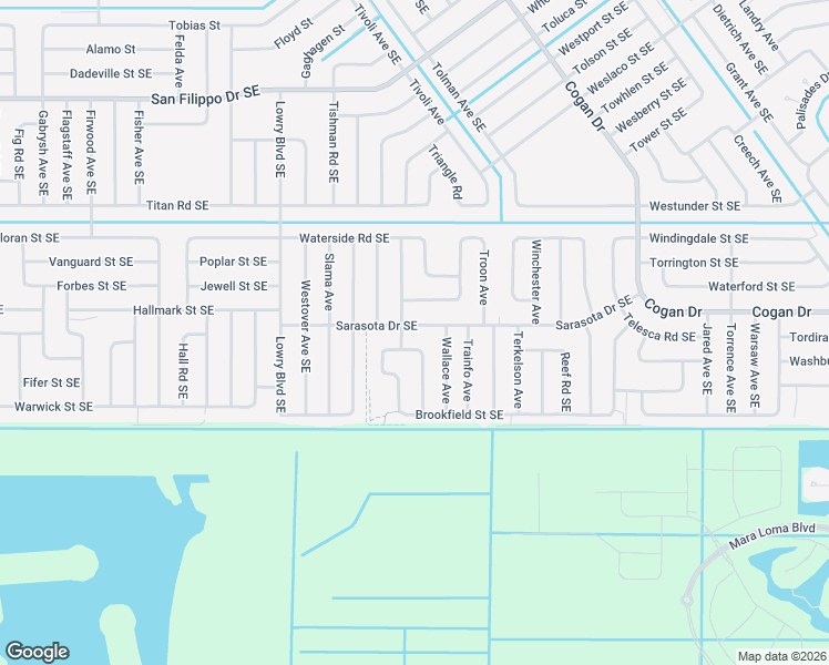 map of restaurants, bars, coffee shops, grocery stores, and more near 816 Sarasota Drive Southeast in Palm Bay