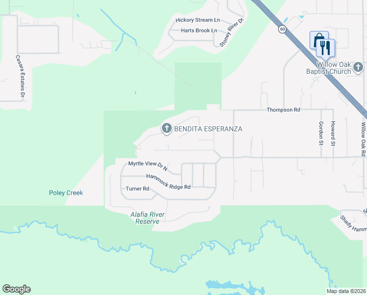 map of restaurants, bars, coffee shops, grocery stores, and more near 4337 Upper Meadow Ridge Avenue in Mulberry