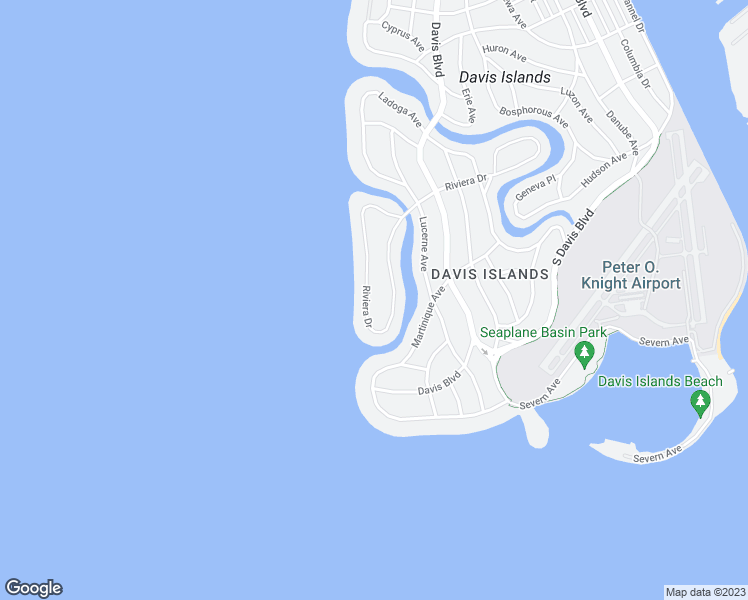 map of restaurants, bars, coffee shops, grocery stores, and more near 625 Riviera Drive in Tampa