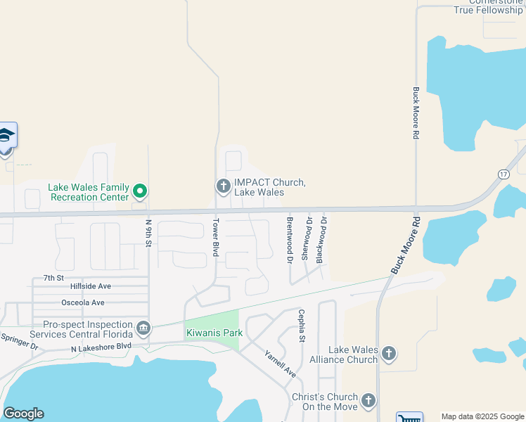 map of restaurants, bars, coffee shops, grocery stores, and more near 840 Chamberlain Loop in Lake Wales
