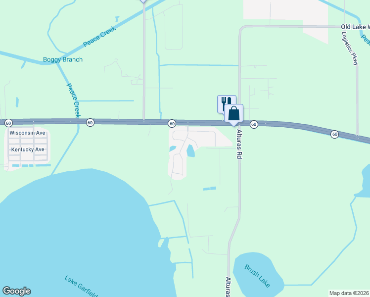 map of restaurants, bars, coffee shops, grocery stores, and more near 118 Paul Revere Road in Bartow