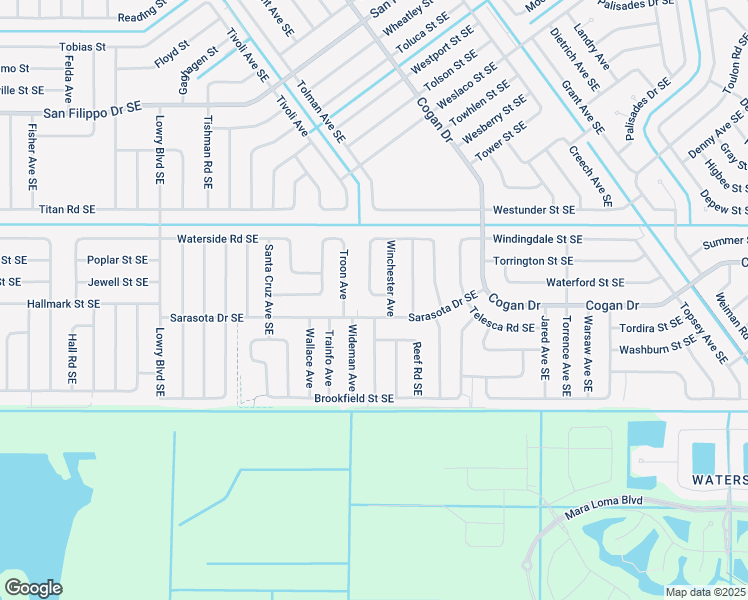 map of restaurants, bars, coffee shops, grocery stores, and more near 3009 Tropical Circle Southeast in Palm Bay