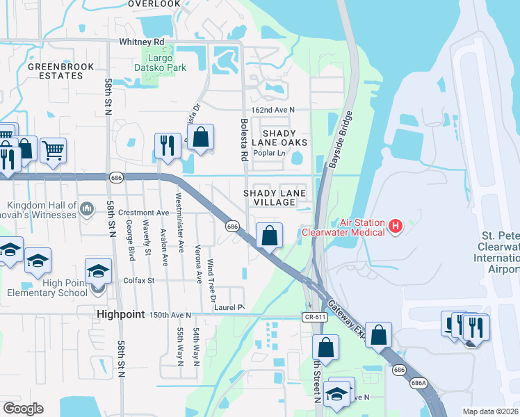 map of restaurants, bars, coffee shops, grocery stores, and more near in Pinellas