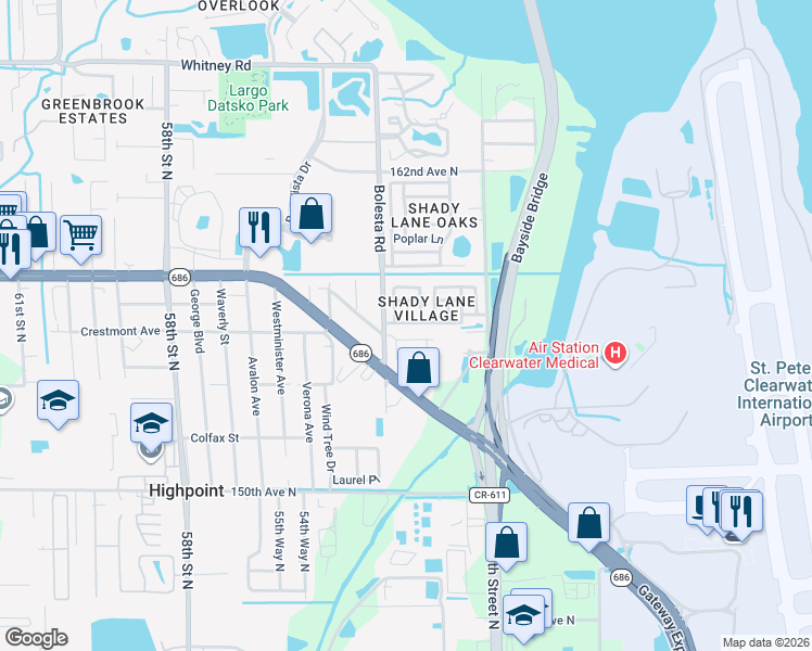 map of restaurants, bars, coffee shops, grocery stores, and more near in Pinellas
