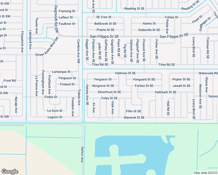 map of restaurants, bars, coffee shops, grocery stores, and more near 200 Norgrove Street Southeast in Palm Bay