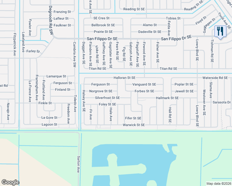 map of restaurants, bars, coffee shops, grocery stores, and more near in Palm Bay