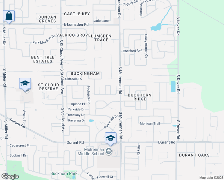 map of restaurants, bars, coffee shops, grocery stores, and more near 1727 Tallowtree Circle in Valrico