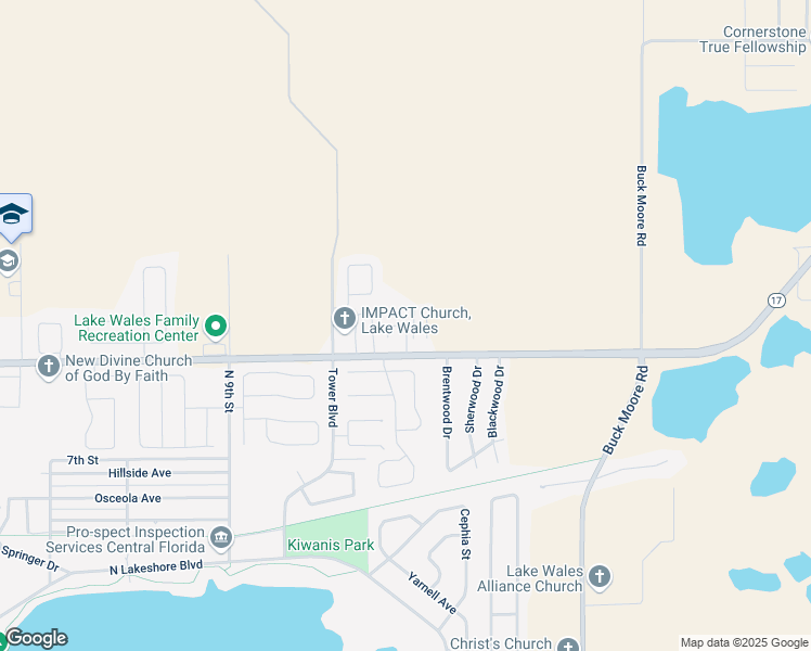 map of restaurants, bars, coffee shops, grocery stores, and more near 3211 Carillon Place in Lake Wales