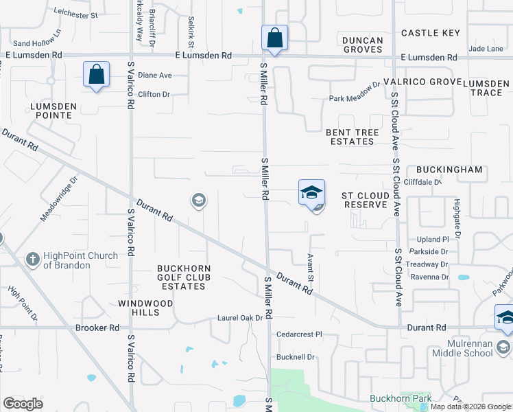 map of restaurants, bars, coffee shops, grocery stores, and more near 2313 Dovewood Estates Court in Valrico