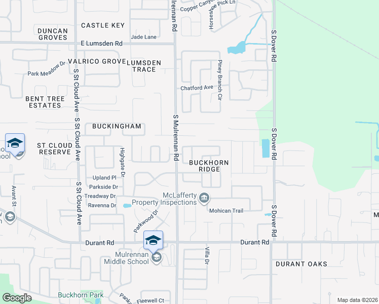 map of restaurants, bars, coffee shops, grocery stores, and more near 1704 Honey Ridge Place in Valrico