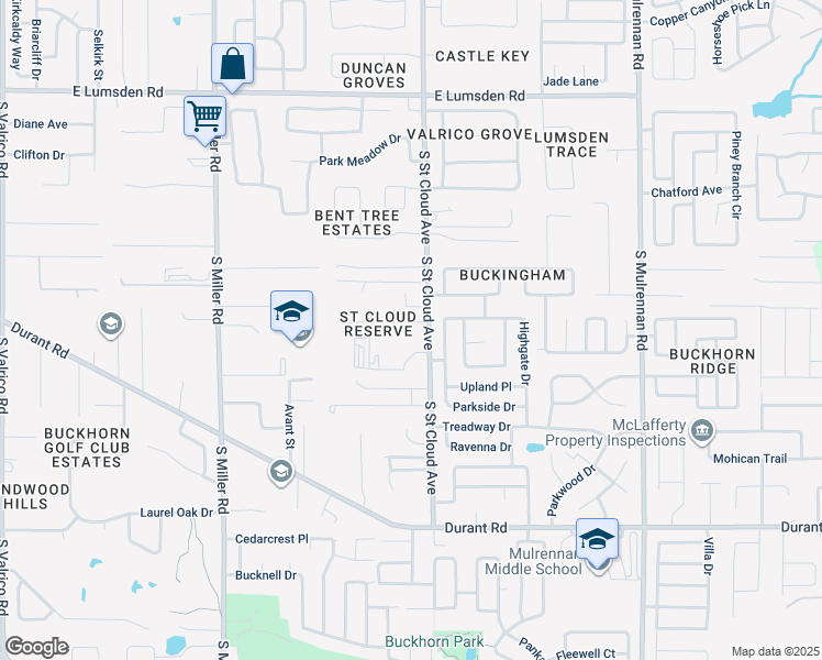 map of restaurants, bars, coffee shops, grocery stores, and more near 2831 Laurel Leaf Drive in Valrico