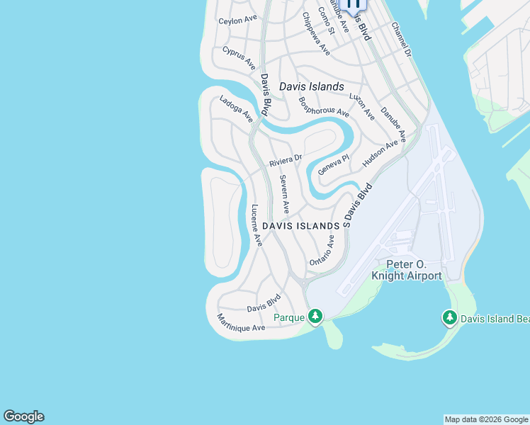 map of restaurants, bars, coffee shops, grocery stores, and more near 503 West Davis Boulevard in Tampa