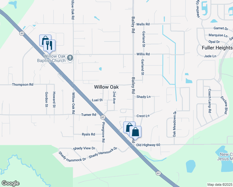 map of restaurants, bars, coffee shops, grocery stores, and more near 2790 2nd Avenue in Mulberry