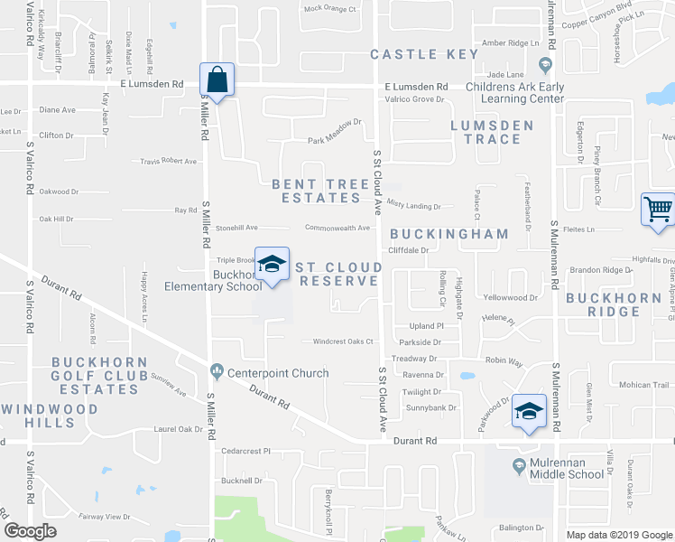 map of restaurants, bars, coffee shops, grocery stores, and more near Laurel Leaf Drive in Valrico
