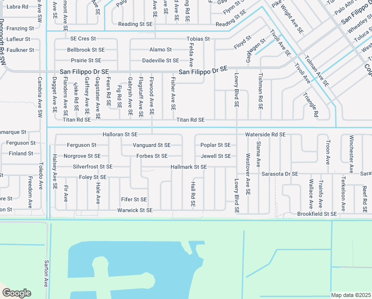 map of restaurants, bars, coffee shops, grocery stores, and more near 3188 Foremere Avenue Southeast in Palm Bay