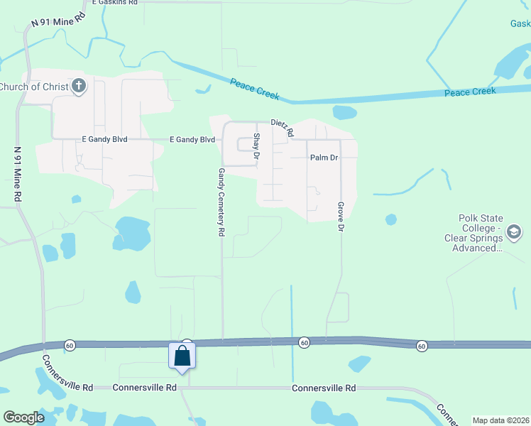 map of restaurants, bars, coffee shops, grocery stores, and more near 620 Renay Court in Bartow