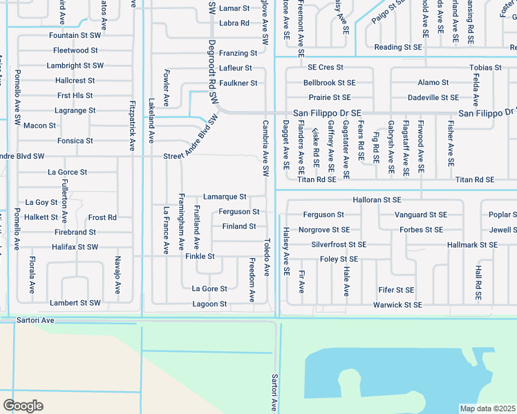 map of restaurants, bars, coffee shops, grocery stores, and more near 111 Ferguson Street in Palm Bay