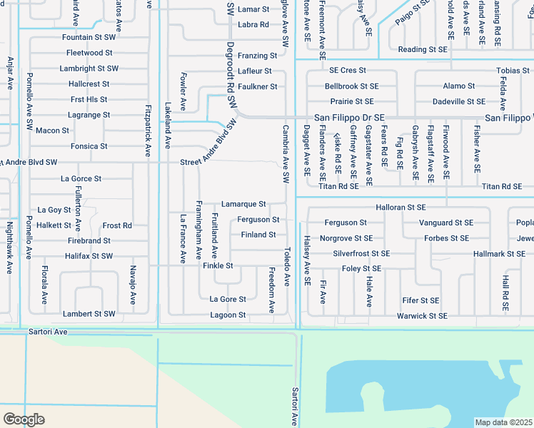 map of restaurants, bars, coffee shops, grocery stores, and more near 111 Ferguson Street in Palm Bay