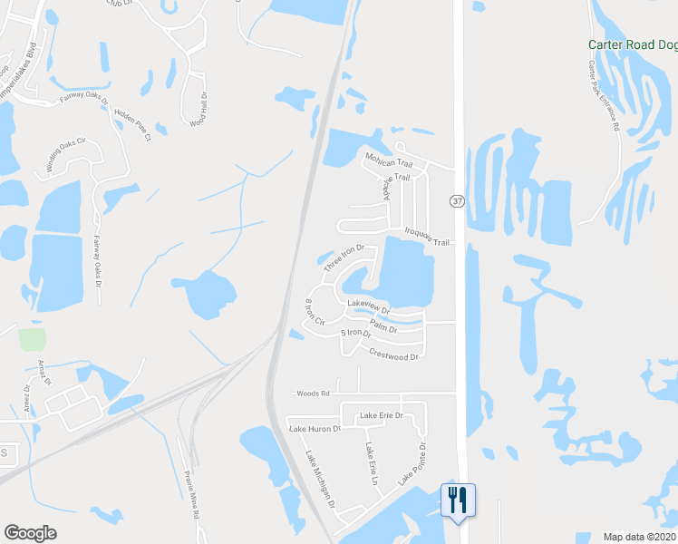 map of restaurants, bars, coffee shops, grocery stores, and more near 130 Lakeview Drive in Mulberry