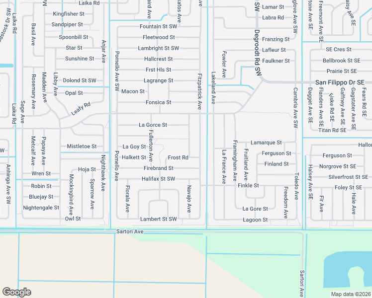 map of restaurants, bars, coffee shops, grocery stores, and more near 3180 Frantz Avenue in Palm Bay