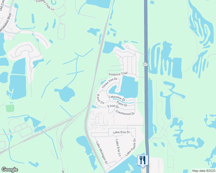 map of restaurants, bars, coffee shops, grocery stores, and more near 131 Lakeview Drive in Mulberry