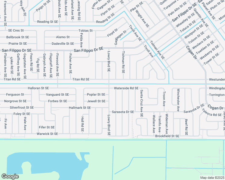 map of restaurants, bars, coffee shops, grocery stores, and more near 612 Waterside Rd SE in Palm Bay