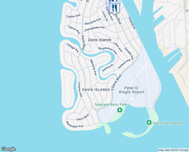 map of restaurants, bars, coffee shops, grocery stores, and more near 584 Marmora Avenue in Tampa