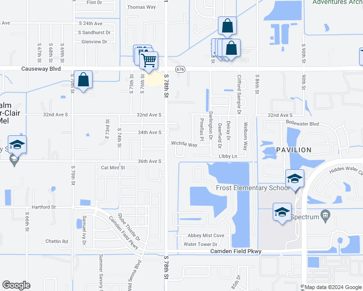 map of restaurants, bars, coffee shops, grocery stores, and more near 3528 Libby Loop in Tampa