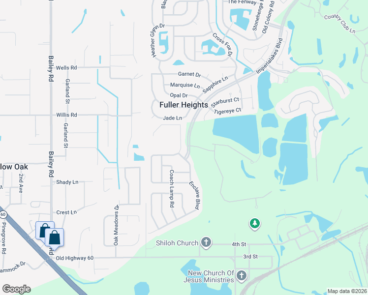 map of restaurants, bars, coffee shops, grocery stores, and more near 3415 Imperial Manor Way in Mulberry