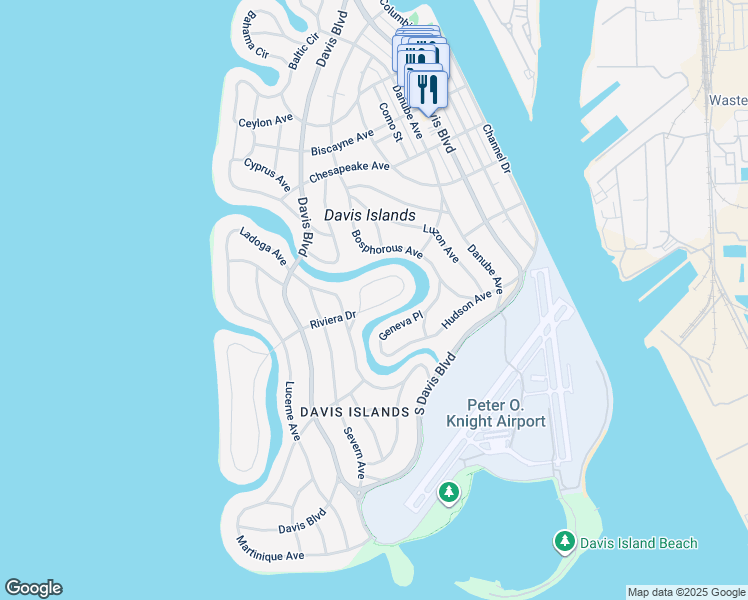 map of restaurants, bars, coffee shops, grocery stores, and more near 534 Suwanee Circle in Tampa