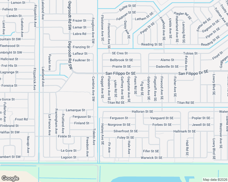 map of restaurants, bars, coffee shops, grocery stores, and more near 2991 Flanders Avenue Southeast in Palm Bay