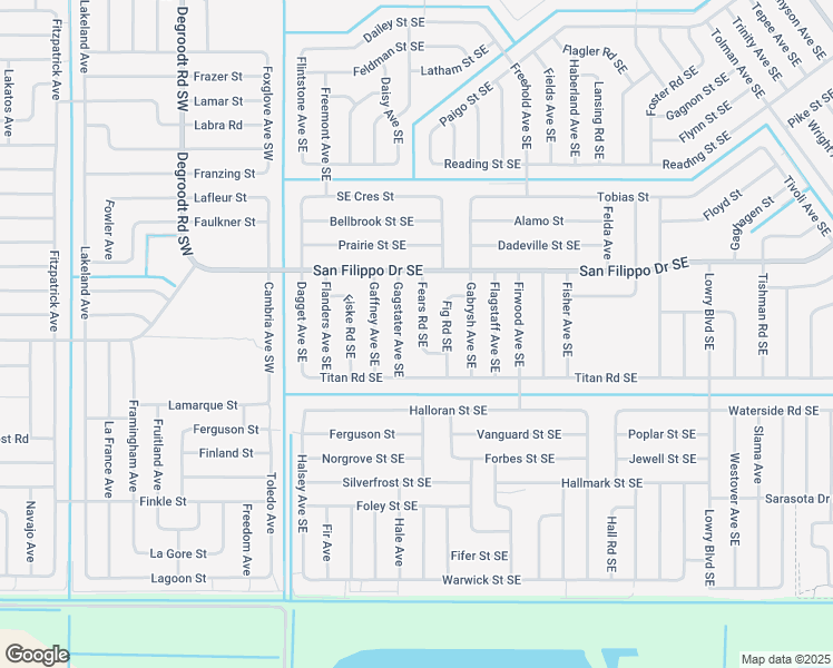 map of restaurants, bars, coffee shops, grocery stores, and more near 2956 Fears Road Southeast in Palm Bay