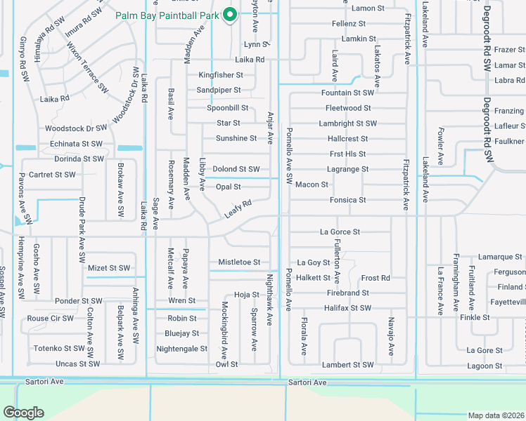 map of restaurants, bars, coffee shops, grocery stores, and more near 641 Saint Andre Boulevard in Palm Bay