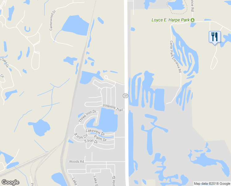 map of restaurants, bars, coffee shops, grocery stores, and more near 112 Algonquin Trail in Mulberry