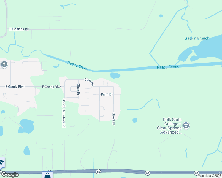 map of restaurants, bars, coffee shops, grocery stores, and more near 4240 Palm Drive in Bartow