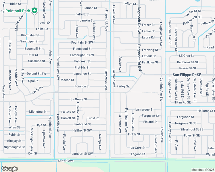 map of restaurants, bars, coffee shops, grocery stores, and more near 3071 Fitzpatrick Avenue in Palm Bay