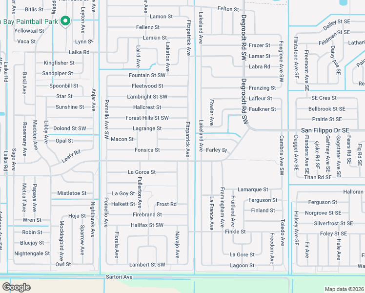 map of restaurants, bars, coffee shops, grocery stores, and more near 411 Fonsica Street in Palm Bay