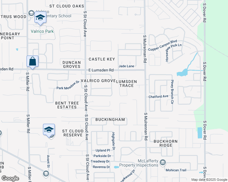map of restaurants, bars, coffee shops, grocery stores, and more near 3920 Whisper Grove Court in Valrico