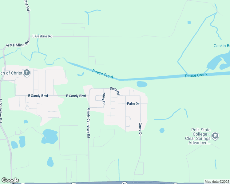 map of restaurants, bars, coffee shops, grocery stores, and more near 4111 Dietz Road in Bartow