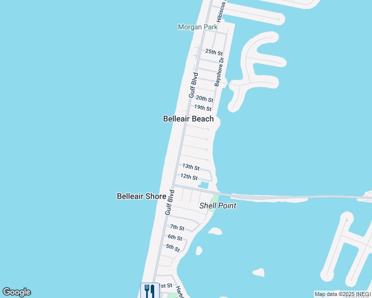 map of restaurants, bars, coffee shops, grocery stores, and more near 1405 Gulf Boulevard in Belleair Beach