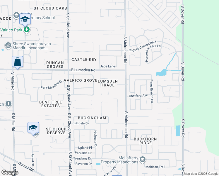 map of restaurants, bars, coffee shops, grocery stores, and more near 1146 Lumsden Trace Circle in Valrico