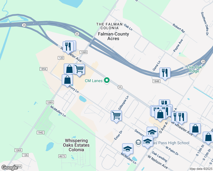 map of restaurants, bars, coffee shops, grocery stores, and more near 2285 West Wheeler Avenue in Aransas Pass