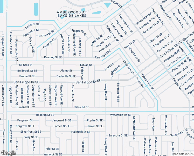 map of restaurants, bars, coffee shops, grocery stores, and more near 608 Floyd Street in Palm Bay