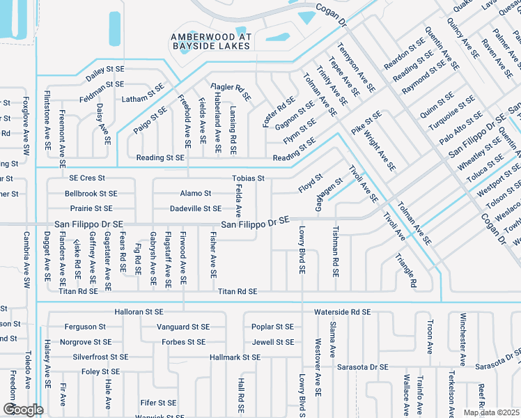 map of restaurants, bars, coffee shops, grocery stores, and more near 2881 Hagdom Avenue Southeast in Palm Bay
