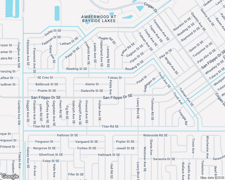 map of restaurants, bars, coffee shops, grocery stores, and more near 2871 Felda Avenue in Palm Bay