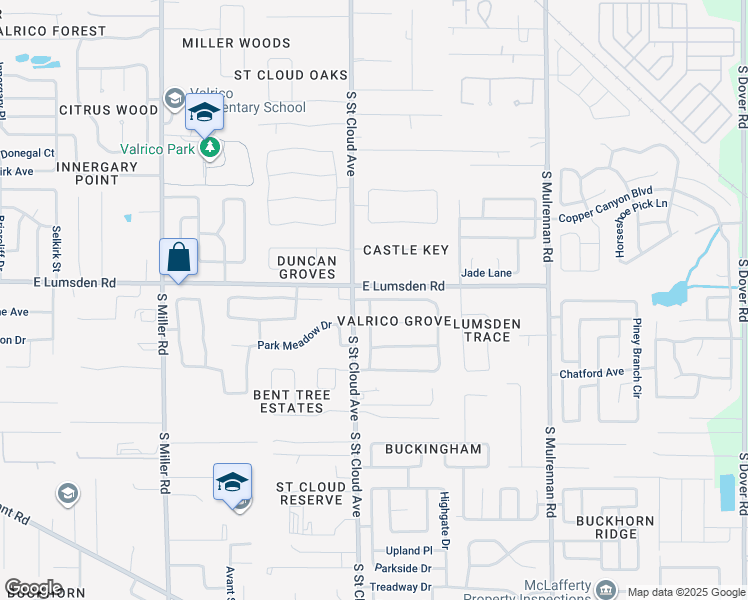 map of restaurants, bars, coffee shops, grocery stores, and more near 3818 Valrico Grove Drive in Valrico