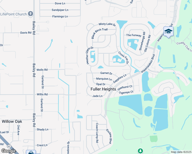 map of restaurants, bars, coffee shops, grocery stores, and more near 3789 Marquise Lane in Mulberry