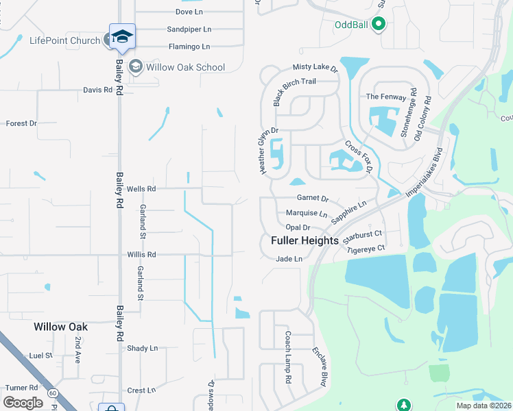 map of restaurants, bars, coffee shops, grocery stores, and more near 3424 Diamond Terrace in Mulberry