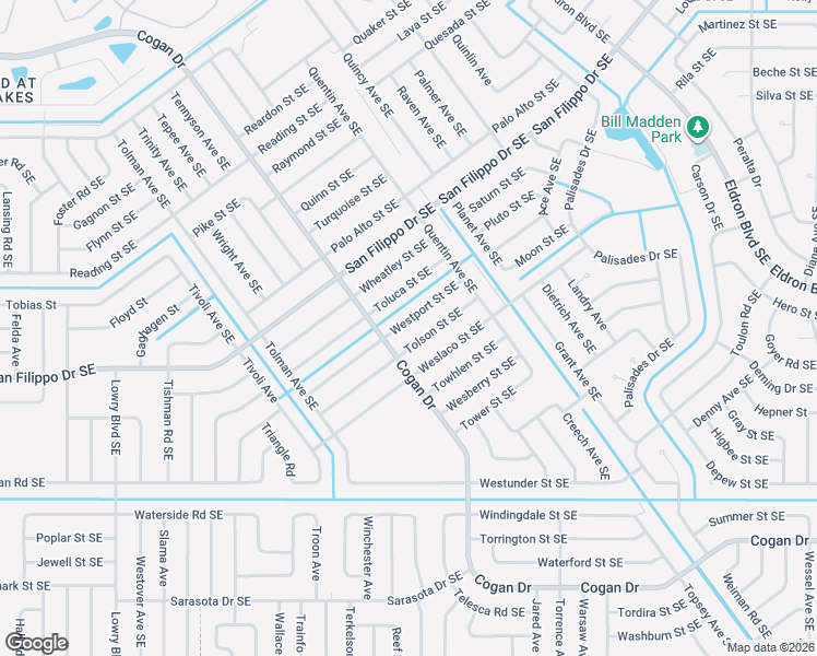 map of restaurants, bars, coffee shops, grocery stores, and more near 1013 Tolson Street Southeast in Palm Bay